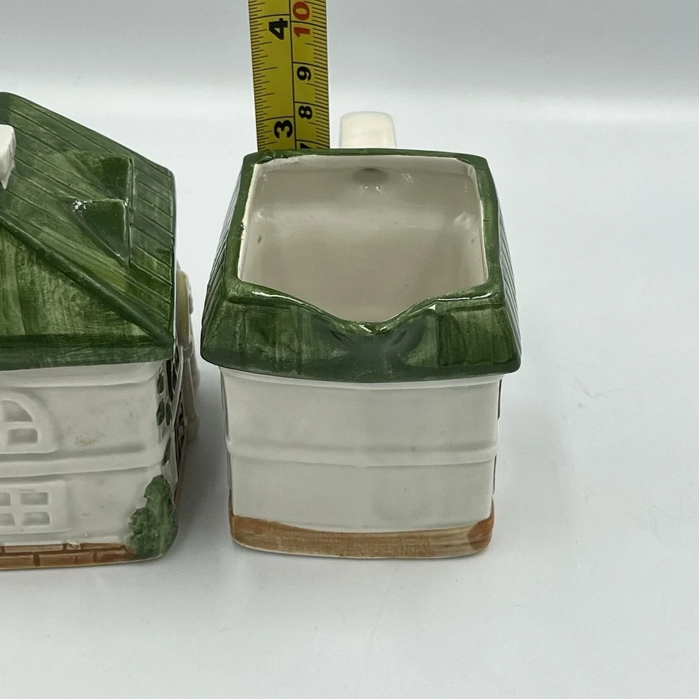 Vintage Jay Imports Cottages Ceramic Sugar & Creamer Set‎ Cottage Farmhouse Core